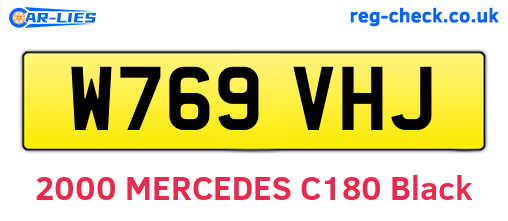 W769VHJ are the vehicle registration plates.