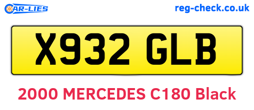 X932GLB are the vehicle registration plates.
