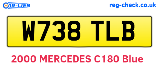 W738TLB are the vehicle registration plates.