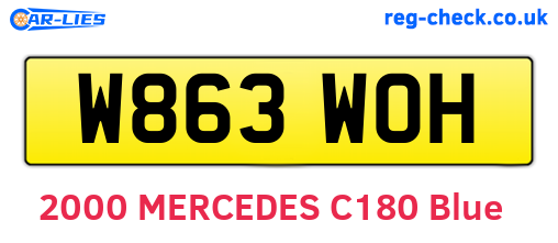W863WOH are the vehicle registration plates.