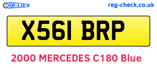 X561BRP are the vehicle registration plates.