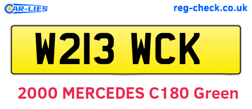 W213WCK are the vehicle registration plates.