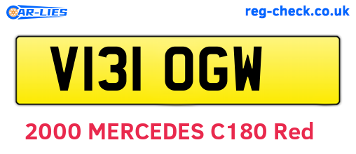 V131OGW are the vehicle registration plates.