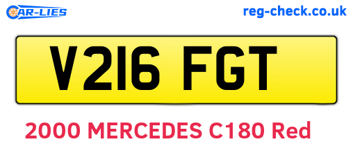 V216FGT are the vehicle registration plates.