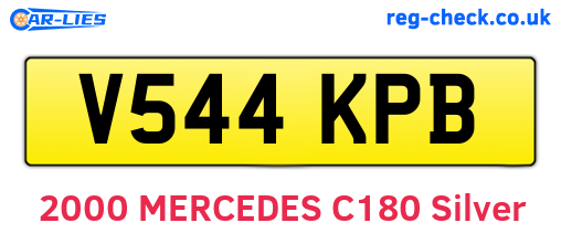 V544KPB are the vehicle registration plates.