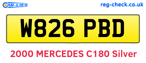 W826PBD are the vehicle registration plates.