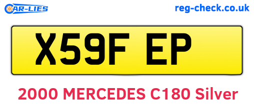 X59FEP are the vehicle registration plates.