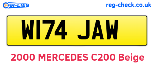 W174JAW are the vehicle registration plates.