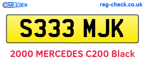 S333MJK are the vehicle registration plates.