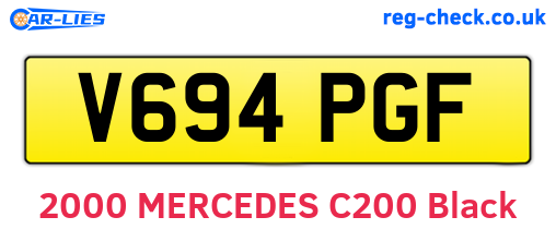 V694PGF are the vehicle registration plates.