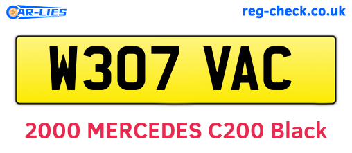 W307VAC are the vehicle registration plates.