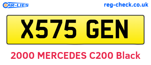 X575GEN are the vehicle registration plates.