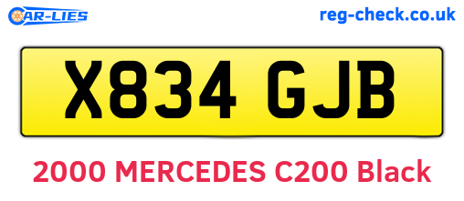 X834GJB are the vehicle registration plates.