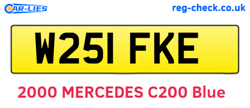 W251FKE are the vehicle registration plates.