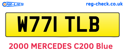 W771TLB are the vehicle registration plates.