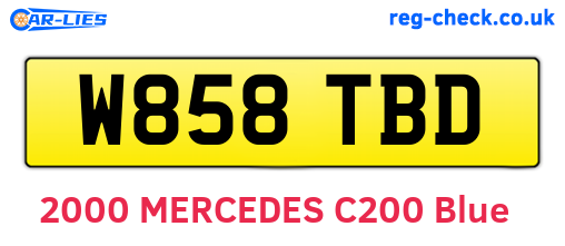 W858TBD are the vehicle registration plates.
