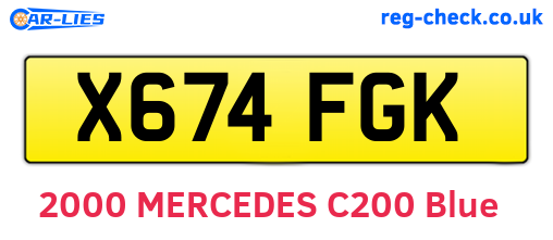 X674FGK are the vehicle registration plates.