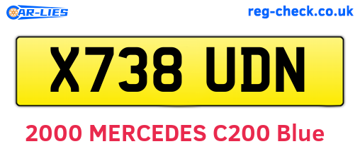 X738UDN are the vehicle registration plates.