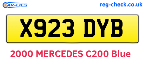 X923DYB are the vehicle registration plates.