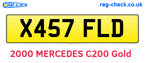 X457FLD are the vehicle registration plates.