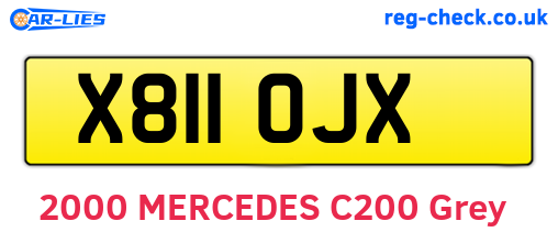 X811OJX are the vehicle registration plates.