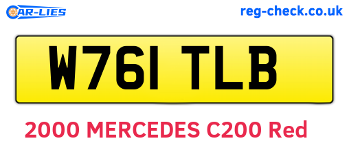 W761TLB are the vehicle registration plates.