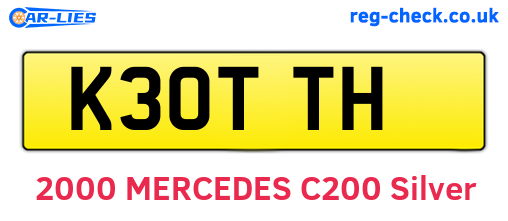 K30TTH are the vehicle registration plates.