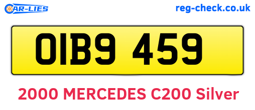 OIB9459 are the vehicle registration plates.
