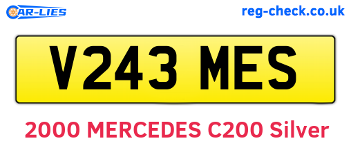 V243MES are the vehicle registration plates.