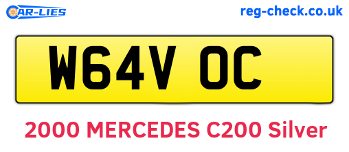W64VOC are the vehicle registration plates.