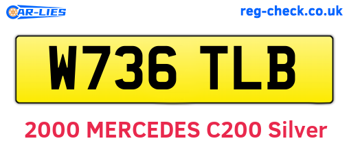 W736TLB are the vehicle registration plates.