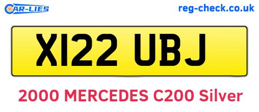 X122UBJ are the vehicle registration plates.