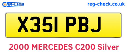 X351PBJ are the vehicle registration plates.
