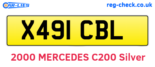 X491CBL are the vehicle registration plates.