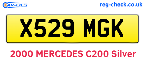 X529MGK are the vehicle registration plates.