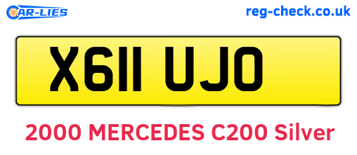 X611UJO are the vehicle registration plates.