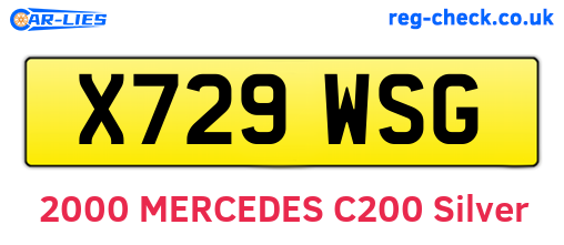X729WSG are the vehicle registration plates.