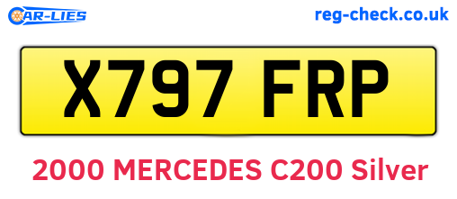 X797FRP are the vehicle registration plates.