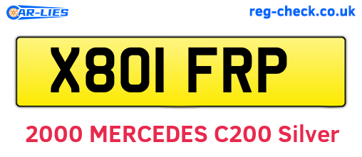 X801FRP are the vehicle registration plates.