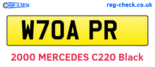 W70APR are the vehicle registration plates.