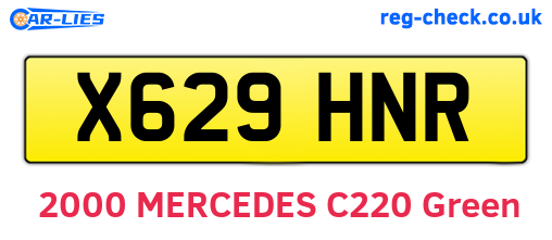 X629HNR are the vehicle registration plates.