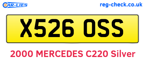 X526OSS are the vehicle registration plates.