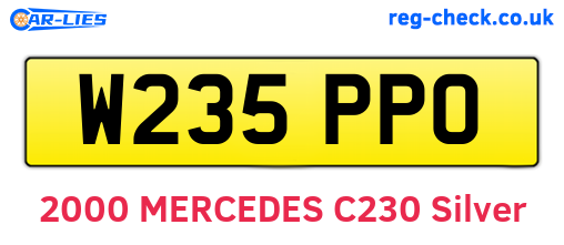 W235PPO are the vehicle registration plates.