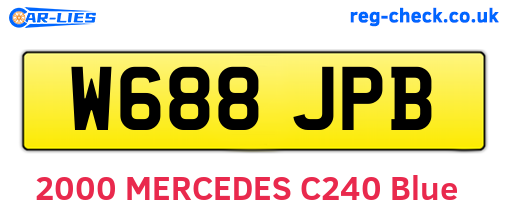 W688JPB are the vehicle registration plates.