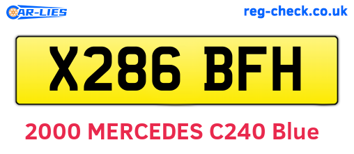 X286BFH are the vehicle registration plates.