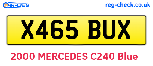 X465BUX are the vehicle registration plates.