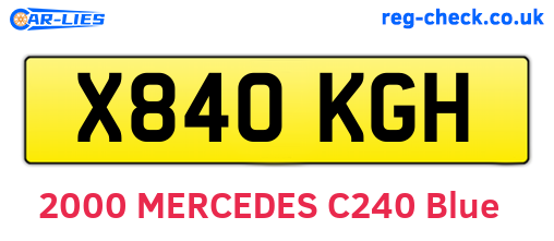 X840KGH are the vehicle registration plates.