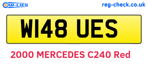 W148UES are the vehicle registration plates.