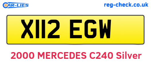 X112EGW are the vehicle registration plates.