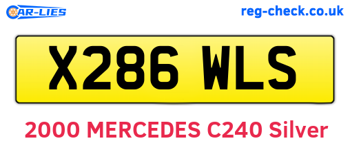 X286WLS are the vehicle registration plates.